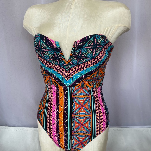 Hobie Treasure Strapless One Piece Swimsuit Junior's Sz M - Picture 3 of 16